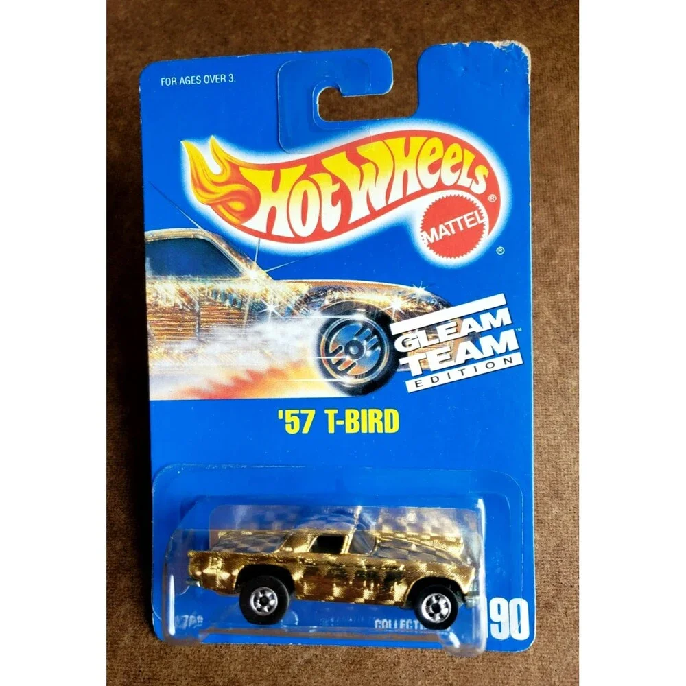 VTG 1991 Hot Wheels '57 T-BIRD Dark Gold Chrome 190 GLEAM TEAM SERIES #1760 1:64